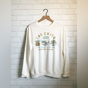 Star Wars Disney Womens Baby Yoda The Child Soft Oversized Sweater Top M